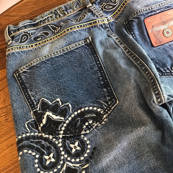 TYO The Year Of… Paisley Blue 1/120 34/34 Denim Jeans - Picture 6 of 8